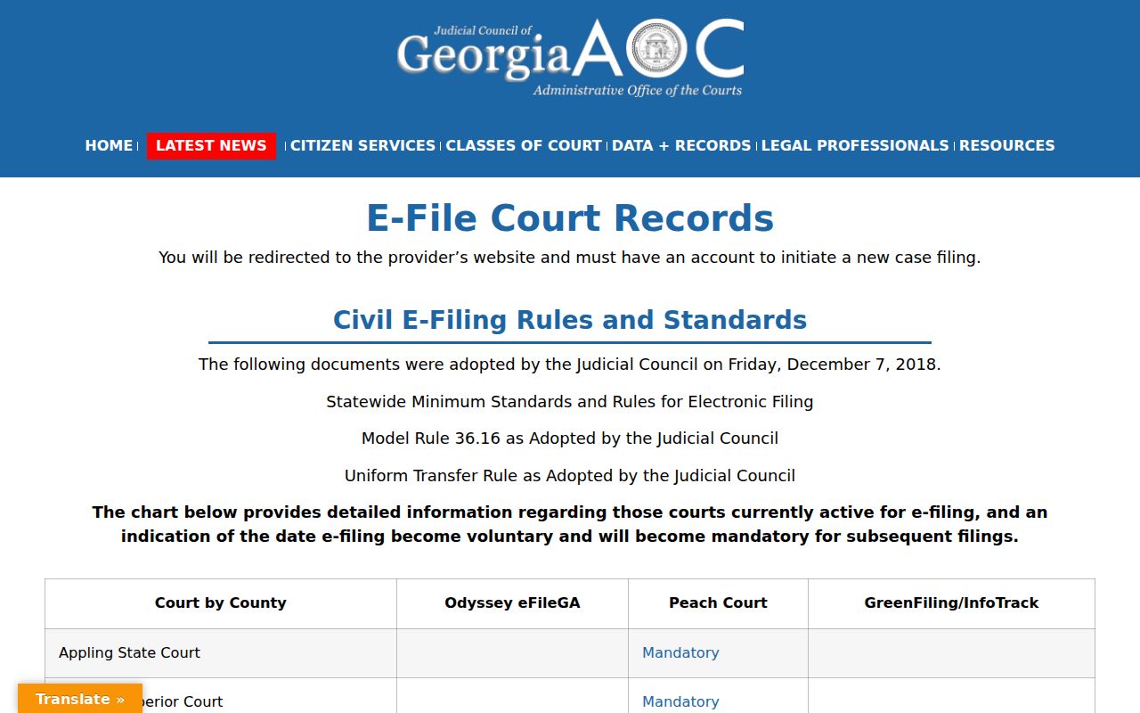 Madison County court records Georgia e-filing directory